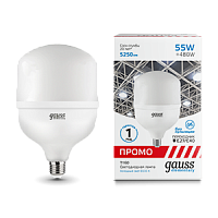  Лампа Gauss Elementary T160 55W 5250lm 6500K E27/E40 Promo LED 1/12