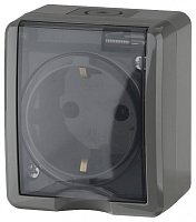  11-2401-03 ЭРА Розетка 2P+E IP54, 16A-250В, ОУ, Эра Эксперт, серый (16/160/2560)