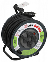  Удлинитель силовой ЭРА RMx-4es-3x2.5-50m-IP44(KG) на металлической катушке с заземлением с выключателем 4 розетки 50м КГ