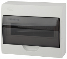  Корпус пластиковый навесной ЭРА SIMPLE ЩРН-П-12 IP41 прозрачная крышка белый
