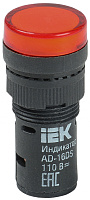  Лампа AD16DS(LED)матрица d=16мм красный 36В AC/DC IEK