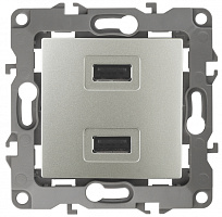  12-4110-15 ЭРА Устройство зарядное USB, 230В/5В-2100мА, IP20, Эра12, перламутр (6/60/1920)