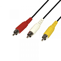  Шнур 3 RCA - 3 RCA, 7м, черный REXANT