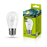  Ergolux LED-G45-9W-E27-6K (Эл.лампа светодиодная Шар 9Вт E27 6500K 172-265В)