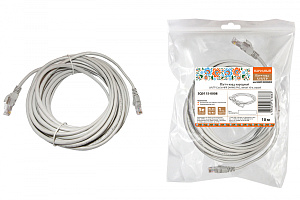  Патч-корд народный U/UTP Cat 5e 4PR 24AWG PVC, литой 10 м, серый