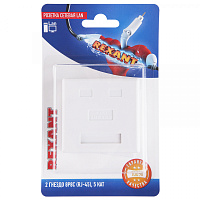  Розетка сетевая LAN, на стену, 2 гнездо 8Р8С (RJ-45), CAT 5е REXANT 