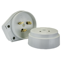  Разъем РШ-ВШ 32А 250В 2P+PE (ОУ) пластиковый бел. EKF PROxima