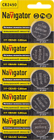  Элемент питания литиевый CR2450 94 766 NBT-CR2450-BP5 (блист.5шт) Navigator 94766