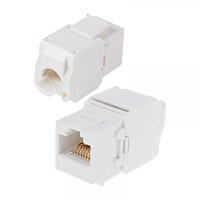  Модуль Keystone Jack RJ-45(8P8C) UTP, CAT 6, тип 180 градусов, самозажимной, белый REXANT