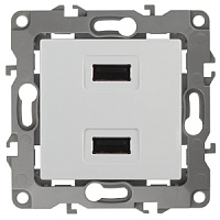  12-4110-01 ЭРА Устройство зарядное USB, 230В/5В-2100мА, IP20, Эра12, белый (6/60/1440)
