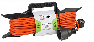  Удлинитель силовой ЭРА UFx-1e-3x0.75-20m на рамке c заземлением 1 розетка 20м ПВС 3x0.75мм2