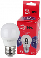  Лампочка светодиодная ЭРА RED LINE LED P45-8W-865-E27 R E27 / Е27 8Вт шар холодный дневной свет
