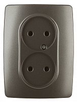  12-2107-13 ЭРА Розетка 2X2P, 16A-250В, IP20, Эра12, бронза (10/100/1600)