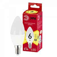  Лампочка светодиодная ЭРА RED LINE LED B35-6W-827-E14 R Е14 / E14 6 Вт свеча теплый белый свет