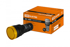  Лампа AD-16DS(LED)матрица d16мм желтый 110В AC/DC TDM