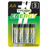  Батарейки Трофи LR6-4BL ENERGY Alkaline (40/720/17280)