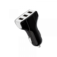  Зарядное устройство в прикуриватель REXANT 3 x USB, 1000mA, черное