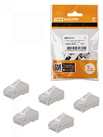  Разъем RJ-45 FTP для кабеля кат. 5Е, 8P8C (5 шт), TDM