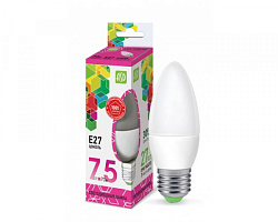  Лампа светодиодная LED-СВЕЧА-standard 7.5Вт 230В Е27 6500К 675Лм ASD