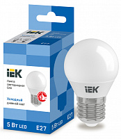  Лампа светодиодная G45 шар 5Вт 230В 6500К E27 IEK
