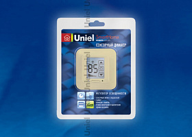  USW-001-LCD-DM-40/500W-TM-M-BG Выключатель с регулятором яркости лампы (диммер) и таймером выключения. Сенсорная панель. Блистер. Цвет — бежевый