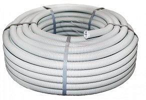 Труба гофр. ПВХ с протяжкой d25 мм (50 м) серая EKF-Plast