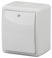  11-1402-01 ЭРА Выключатель с подсветкой IP54, 10АХ-250В, ОУ, Эра Эксперт, белый (16/160/2560)
