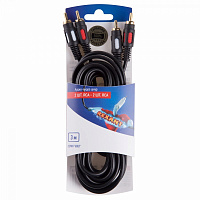  Шнур 2RCA - 2RCA, 3м, Gold REXANT