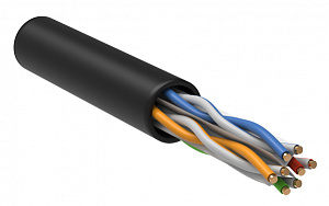  ITK Витая пара U/UTP кат.6 4х2х23AWG solid LSZH нг(А)-HF черный (305м)