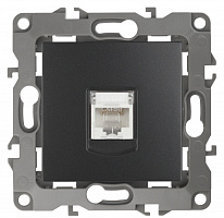  12-3107-05 ЭРА Розетка информационная RJ45, IP20, Эра12, антрацит (10/100/2100)