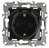  12-4109-06 ЭРА Розетка 2P+E 16A-250В, штор. с 2xUSB 5В-3А, Эра12, чёрный (10/100/2000)