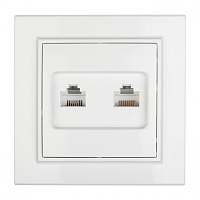  Минск Розетка RJ-45+Phone СП белая EKF Basic