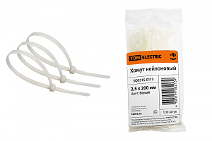  Хомут 2,5х200мм нейлон (белый) (100шт) TDM
