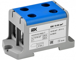 Клемма вводная силовая КВС 16-95мм2 2х-рядная синяя IEK