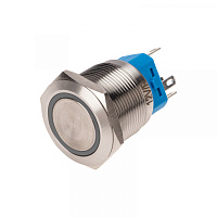  Кнопка антивандальная Ø22 12В(LED) Б/Фикс (5с) OFF-(ON) / ON-(OFF) подсв/красная REXANT