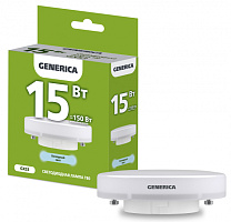  Лампа светодиодная T80 таблетка 15Вт 230В 6500К GX53 GENERICA