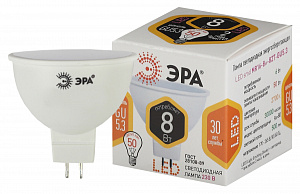  Лампочка светодиодная ЭРА STD LED MR16-8W-827-GU5.3 GU 5.3 8 Вт софит теплый белый свет