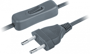  Шнур 61 722 NPS-FS-170-2х0.5-GR 1.7м с выкл. сер. Navigator 61722