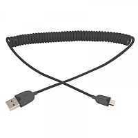  Кабель USB-A – micro USB, 2,4А, 1м, черный, витой REXANT
