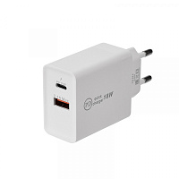  Сетевое зарядное устройство Type-C + USB 3.0 с Quick charge, белое REXANT