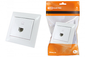  Розетка компьютерная RJ45  белая "Лама" TDM