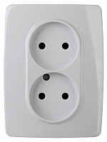  12-2107-01 ЭРА Розетка 2X2P, 16A-250В, IP20, Эра12, белый (10/100/1600)