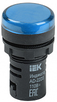  Лампа AD22DS(LED)матрица d=22мм синий 36В AC/DC IEK