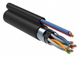 ITK Витая пара F/UTP кат.5E 4х2х24AWG solid LDPE + кабель питания 2х0,75мм2 305м черный