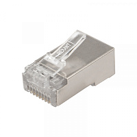  Разъем сетевой LAN на кабель, штекер 8Р8С (RJ-45), под обжим, в экране, 10шт. REXANT
