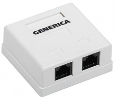  Розетка информационная настенная RJ45 кат.5E UTP 2 порта GENERICA