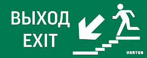  пиктограмма "ВЫХОД / ЛЕСТНИЦА ВНИЗ / ФИГУРА" для аварийно-эвакуационного светильника ip20