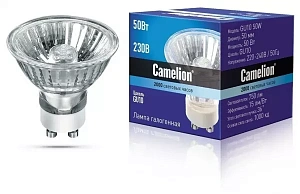  Camelion GU10 50W (Эл.лампа галоген.с защ.стеклом, 220V, 2000 часов)