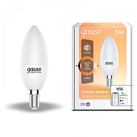  Лампа Gauss Smart Home С37 5W 470lm 2700К Е14 диммируемая LED 1/10/40