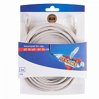  Патч-корд U/UTP RJ45-RJ45, CAT 5e, PVC, серый, 5м REXANT 